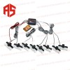 AS 3X8Led遥控汽车闪光灯12V格栅红蓝色紧急闪光灯